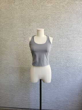 DSG Light Gray Scoop Neck Crop Tank
